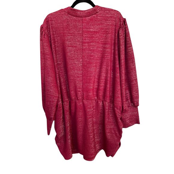 Lane Bryant Women's Mock Neck Keyhole Top with Ruched Sides Size 34/36 Metallic - Picture 9 of 9